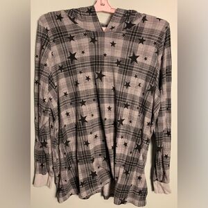 Torrid Plaid Star Long Sleeve Hoodie (Size‎ 1)